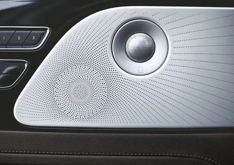 Two speakers of the available audio system are shown in a 2023 Lincoln Aviator® SUV | White's Canyon Motors - Lincoln in Spearfish SD