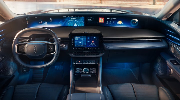 A large panoramic display is shown on the dashboard of a 2025 Lincoln Nautilus® SUV | White's Canyon Motors - Lincoln in Spearfish SD