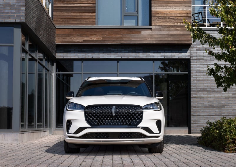 The front of a 2026 Lincoln Aviator® SUV is shown. | White's Canyon Motors - Lincoln in Spearfish SD
