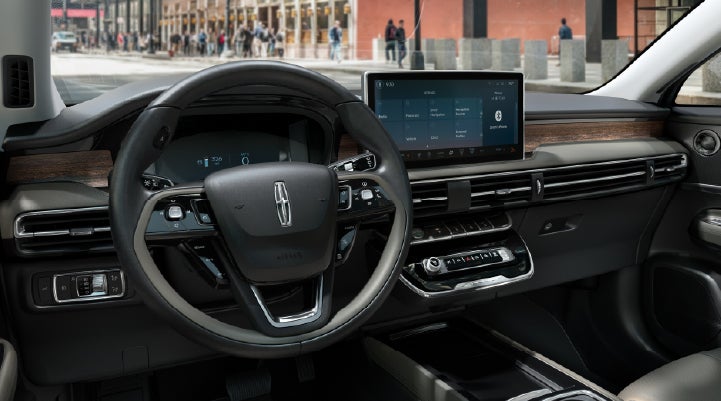 The center display of the 2026 Lincoln Corsair® SUV is showcased with its SYNC® 4 capabilities highlighted. | White's Canyon Motors - Lincoln in Spearfish SD