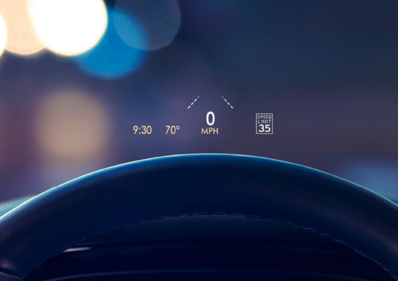 Useful driver information is being projected in front of the steering wheel on the windshield via the available head-up display. | White's Canyon Motors - Lincoln in Spearfish SD