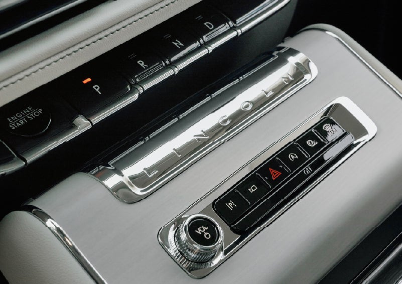 The piano key gear selector of a 2027 Lincoln Aviator® Back Label™ SUV. | White's Canyon Motors - Lincoln in Spearfish SD